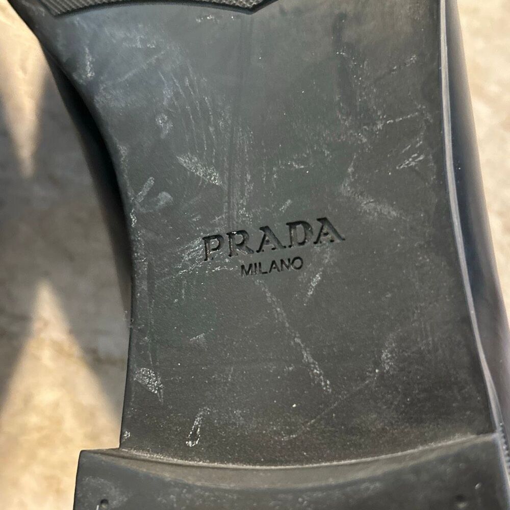 PRADA Leather Logo Loafer Slipper Dress Shoes US 10 - Picture 5 of 10